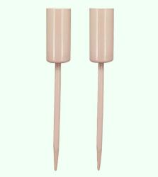 Kerzenhalter Metall beige mit Spieß