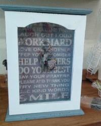 schlüsselkasten blau-weiß im shabby look