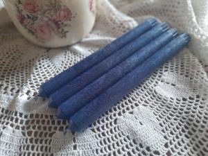 Stabkerzen 25 cm dunkelblau marmoriert 4 St.