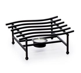 Stövchen eckig aus Eisen schwarz