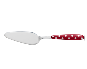 Tortenheber rot mit weißen Punkten